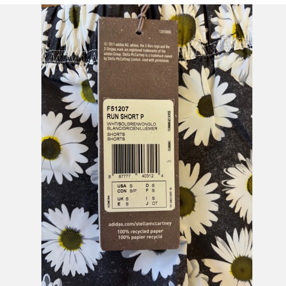 ★NWT adidas by stella mccartney Layered floral-print stretch-mesh short S★ - Picture 9 of 9